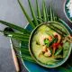 Tasty green curry with chicken In Koh, Samui Thailand